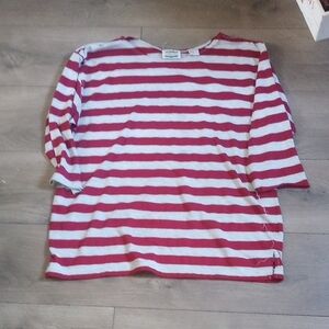Red and White Striped Women's Blouse